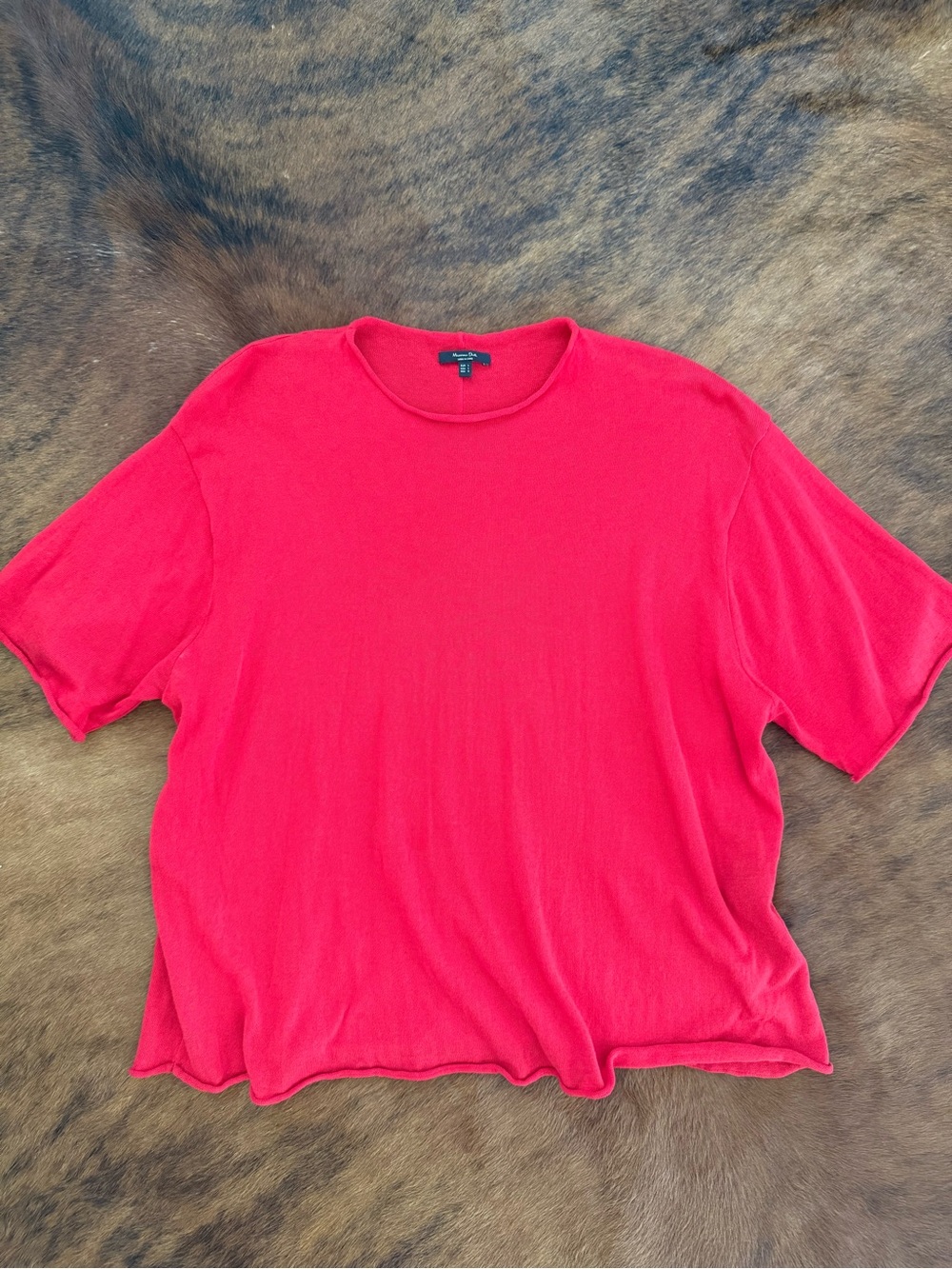 Massimo Dutti Red Short Sleeve Tee